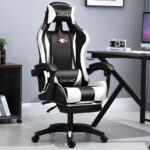 Gamer szék lábpárnával - fekete/fehér - PDQ112001-3 - Image 2