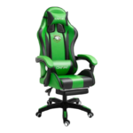 Gamer szék lábpárnával - fekete/zöld