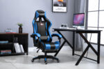 Gamer szék lábpárnával - fekete/kék - PDQ112001-2 - Image 3