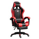 Gamer szék lábpárnával - fekete/piros - PDQ112001-4